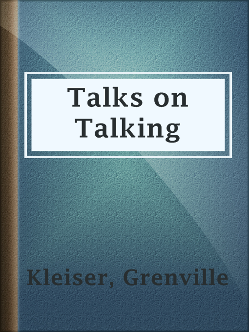 Cover image for Talks on Talking